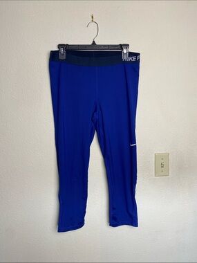 Nike Pro Dri-Fit Blue Athletic Running Legging Capris XL Women's
